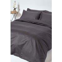 Homescapes Egyptian Cotton Duvet Cover with Pillowcase 1000 TC in Charcoal | Size: Double