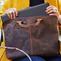 Paper High Buffalo Leather 15 inch Laptop Case in Brown