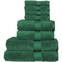 CHRISTY 'Supreme Hygro' Luxury 100% Supima Cotton 8 Piece Towel Sets in Dark Green
