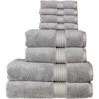 CHRISTY 'Supreme Hygro' Luxury 100% Supima Cotton 8 Piece Towel Sets in Silver