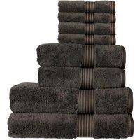 CHRISTY 'Supreme Hygro' Luxury 100% Supima Cotton 8 Piece Towel Sets in Dark Grey