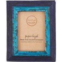 Paper High Reclaimed Newspaper Photo Frame in Dark Blue | Size: Large