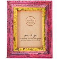 Paper High Reclaimed Newspaper Photo Frame in Red | Size: Medium
