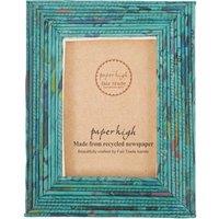 Paper High Reclaimed Newspaper Photo Frame in Teal | Size: Medium