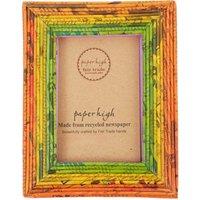 Paper High Reclaimed Newspaper Photo Frame in Orange | Size: Medium