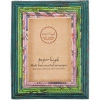 Paper High Reclaimed Newspaper Photo Frame in Dark Green | Size: Medium