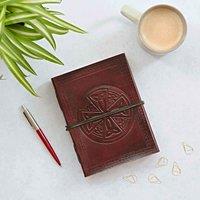 Paper High Celtic Circular Cross Leather Journal in Brown