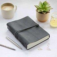Paper High Buffalo Leather Journal with Leather Tie in Black