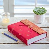 Paper High Large Sari Fabric Journal in Cerise