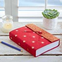 Paper High Large Sari Fabric Journal in Red