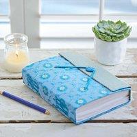 Paper High Large Sari Fabric Journal in Blue