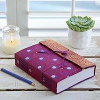 Paper High Large Sari Fabric Journal in Purple