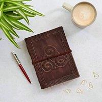 Paper High Celtic Triskelion Symbol Leather Journal in Brown
