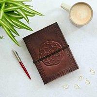Paper High Celtic Knot Leather Journal in Brown