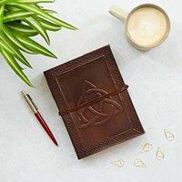 Paper High Celtic Trinity Knot Leather Journal in Brown