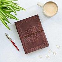 Paper High Celtic Quaternary Knot Leather Journal in Brown