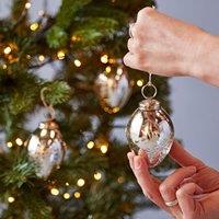 Paper High Set of 3 Silver Snowflake Glass Baubles