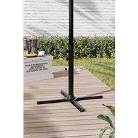 Garden Sanctuary Metal Free Standing Parasol Cross Basepole isn't included in Black