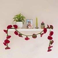 Paper High Felt Flower Garland in Wine