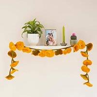Paper High Felt Flower Garland in Mustard
