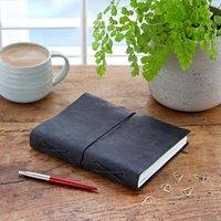 Paper High Buffalo Leather Journal with Elastic Tie in Black