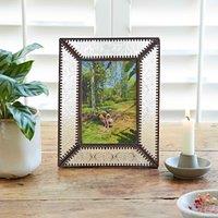 Paper High 6 x 4 Luna Reclaimed Glass & Antique Brass Metal Photo Frame in Copper
