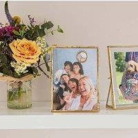 Paper High 7 x 5 Hiya Repurposed Glass & Gold Metal Photo Frame