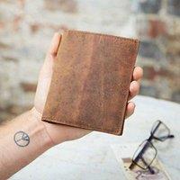 Paper High Buffalo Leather Passport Holder in Brown
