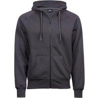 TEE JAYS Men's Fashion Zip Hooded Sweatshirt in Mid Grey | Size: XL