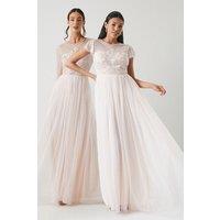 Baroque Embellished Angel Sleeve Two In One Bridesmaid Dress