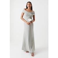 Bardot Ruched Jersey Bridesmaid Dress