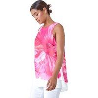 Roman Women's Floral Print Double Layer Vest Top in Cerise | Size: 12