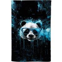 Warren Reed - Designer Blue Splashart Panda Face Tea Towel