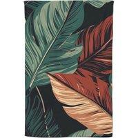 Warren Reed - Designer Autumn Colour Leaves Tea Towel in Green