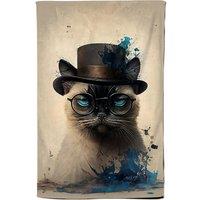 Warren Reed - Designer Siamese Cat Splashart Tea Towel