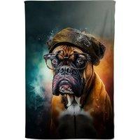 Warren Reed - Designer Boxer Dog Splashart Tea Towel