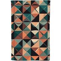 Warren Reed - Designer Geometric Print Pattern Tea Towel in Green