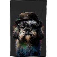 Warren Reed - Designer Lhasa Apso Dog Splashart Tea Towel