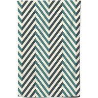 Warren Reed - Designer Geometric Herringbone Chevron Blues Tea Towel in Green