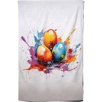 Warren Reed - Designer Watercolour Splashart Easter Eggs Tea Towel