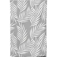 Warren Reed - Designer Palm Tree Leaves Tea Towel in Grey