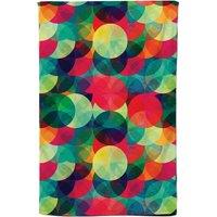 Warren Reed - Designer Colourful Grunge Circle Pattern Tea Towel in Red