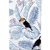 Warren Reed - Designer Tropical Toucan Tea Towel in Blue