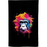 Warren Reed - Designer Multi Coloured Monkey Face Tea Towel in Pink