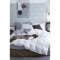 Ezysleep White Stripe Printed Duvet Set | Size: Double