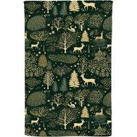 Warren Reed - Designer Green Christmas Woodlands Tea Towel