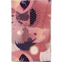 Warren Reed - Designer Abstract Red Pink Pattern Tea Towel