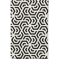 Warren Reed - Designer Hexagonal Geometric Pattern Tea Towel in Black
