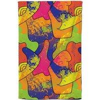 Warren Reed - Designer Bright Abstract Pattern Tea Towel in Yellow