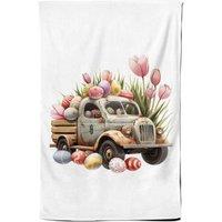 Warren Reed - Designer Easter Truck with Eggs Tea Towel